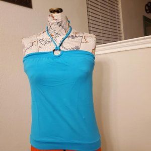 NWT VICTORIA SECRETS BY MODA INTERNATIONAL TURQUOISE BLUE HALTER